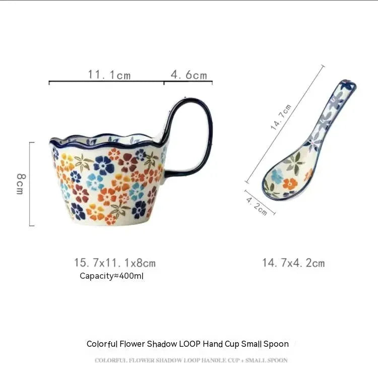 Handmade Large Capacity Painted Irregular Cups - Bellarte Enchanté Handmade Large Capacity Painted Irregular Cups